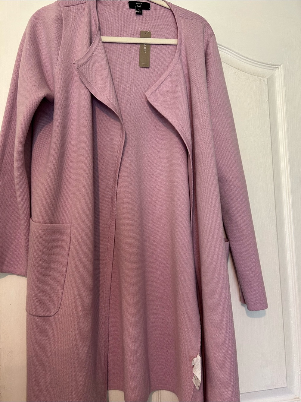 J CREW 365 Womens Juliette collarless long sweater blazer M Wool Blend